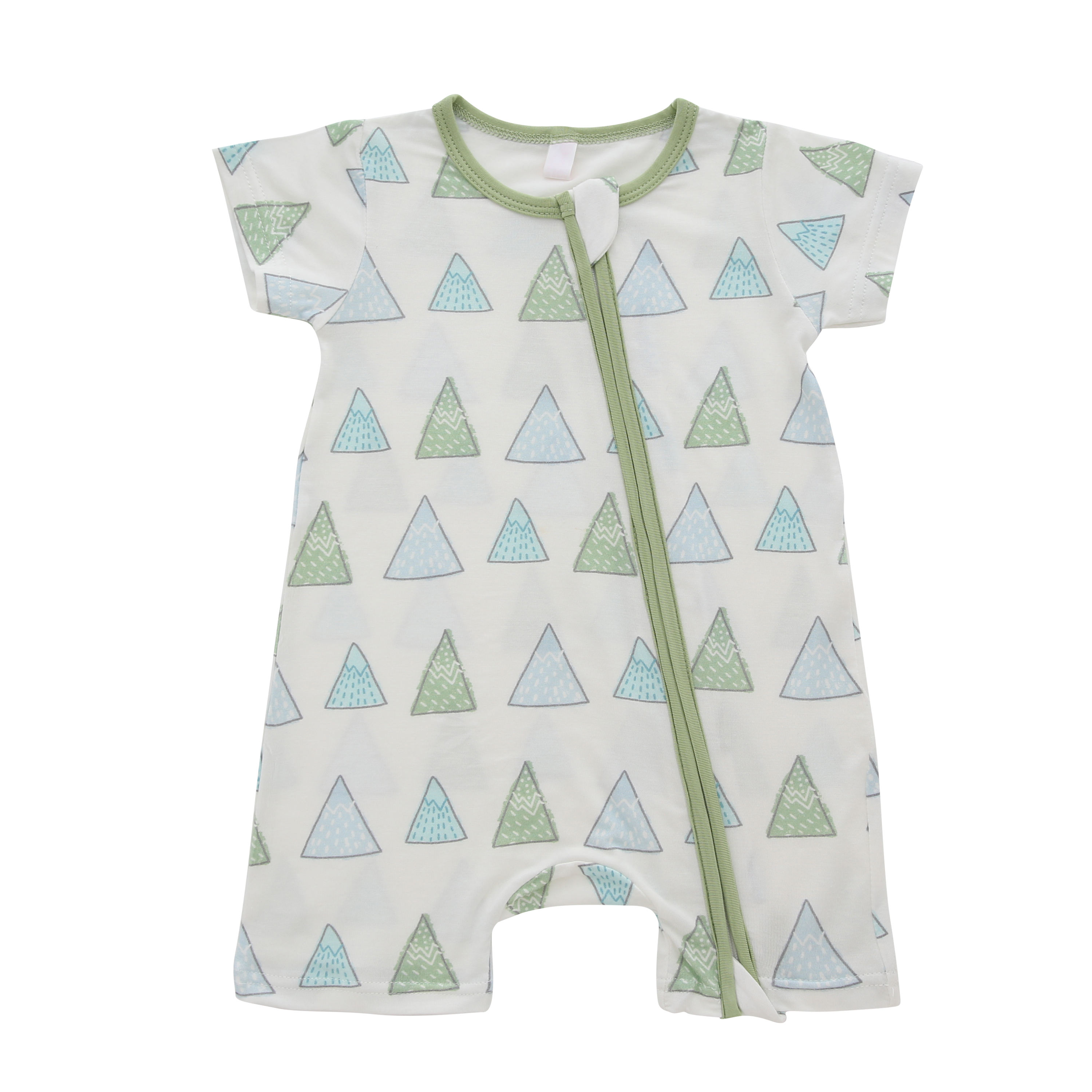 Combinaison d'été douce pour bébé, tissu 100% coton, haute matière, combinaison douce pour nouveau-né, manches courtes, fermeture éclair, conception, barboteuse pour bébé