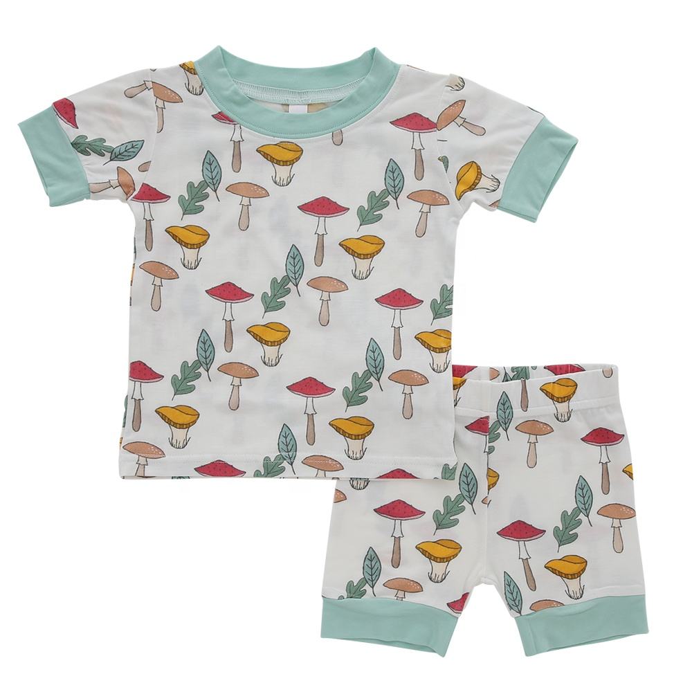 Pyjama pour bébé, nouveau Design, ensemble deux pièces, manches courtes, vêtements de nuit, bambou, Spandex, coton, unisexe, automne, vente en gros