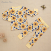 Conceptions imprimées personnalisées bambou/coton bébé pyjamas costumes ensemble enfants vêtements usine écologique 2 pièces à manches longues décontracté bébé ensemble
