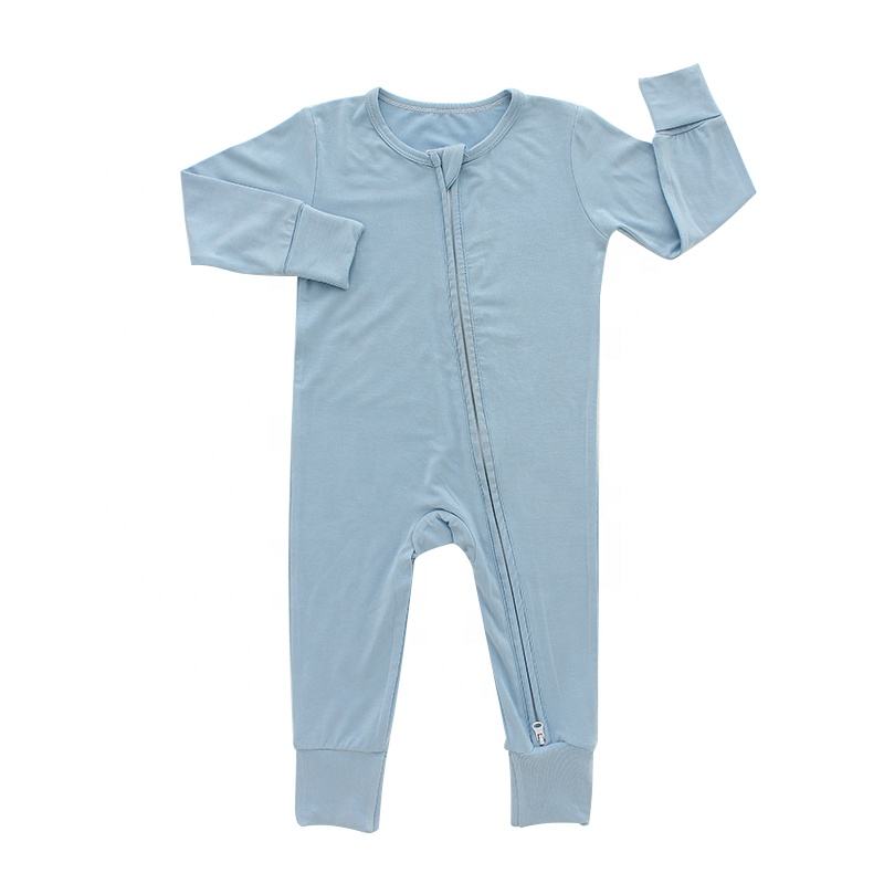 Barboteuse d'hiver à manches longues pour bébé, tricotée en bambou, Texture Extra douce et confortable, avec fermeture éclair, combinaison pour bébé garçon et fille