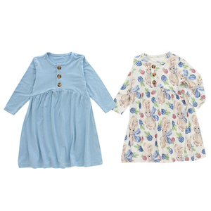 Robe Design mignon pour petites filles, vêtements de fête décontractés, automne, manches longues, mode, jupe pour bébé fille, motif uni et coloré