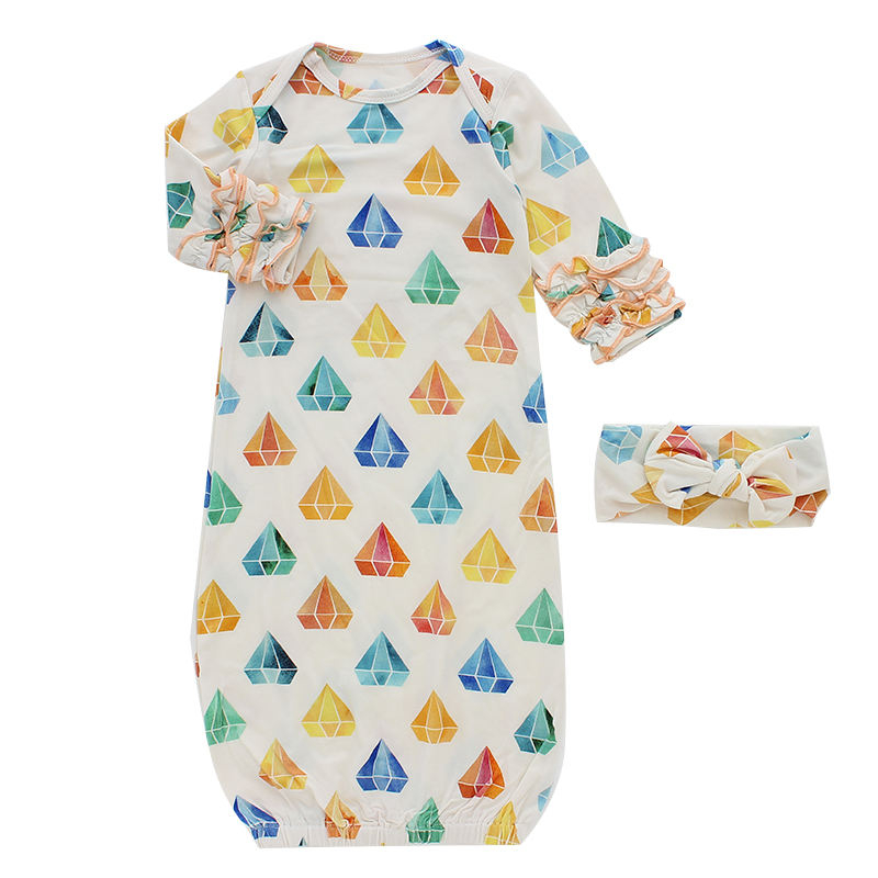 Chemises de nuit pour bébés filles, sac de couchage à manches longues, pyjama de Style col rond avec bandeau, nouvelle collection, offre spéciale