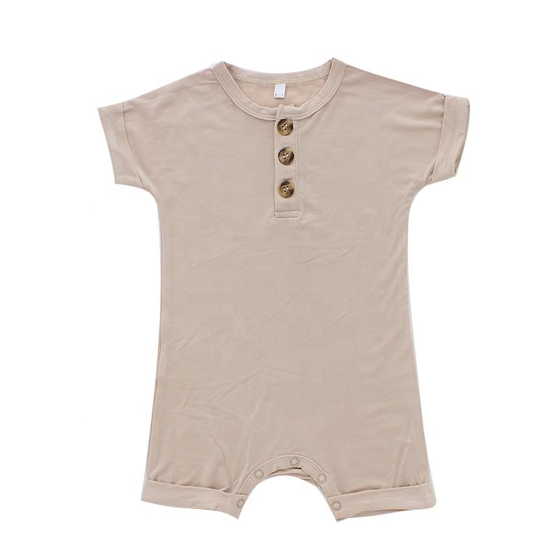 Gros Style classique été bambou coton nourrissons vêtements à manches courtes jarretelle belle bébé barboteuse