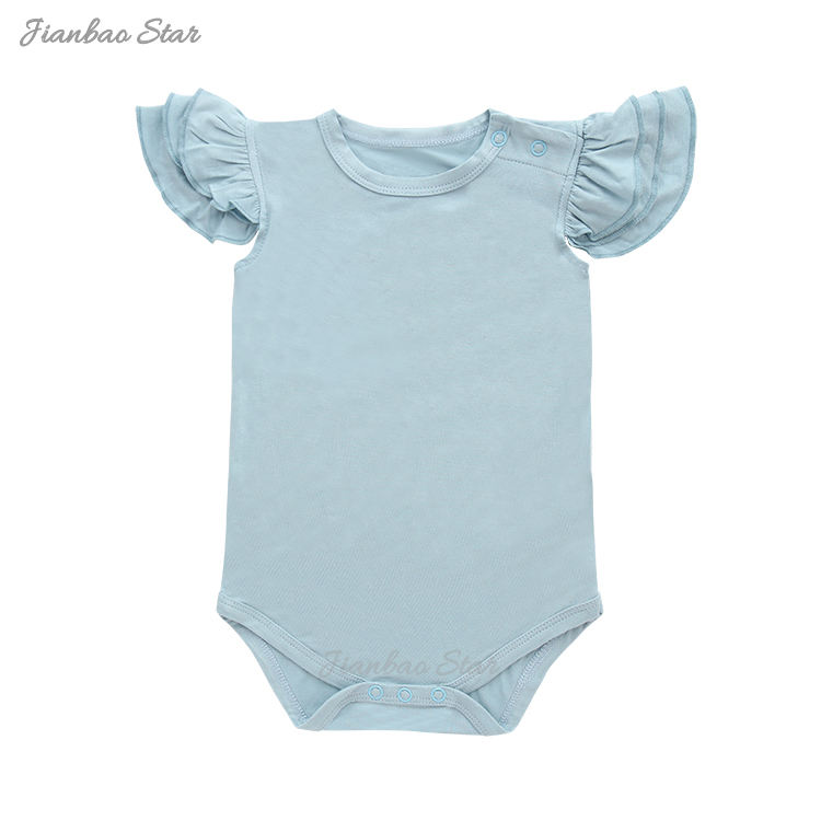 Barboteuse sans manches pour bébé, vente en gros, en bambou, Spandex, coton, vêtements mignons, jolie combinaison pour bébé, Design de couleur unie, vente en gros