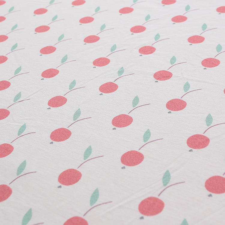Couvertures à motif de cerise pour bébé en coton de bambou doux imprimé double face en gros personnalisé OEM accepté couverture de bébé de haute qualité