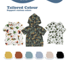 Sweat à capuche pour bébés et enfants, haut en bambou tricoté Super doux, manches courtes, Design imprimé, chemise d'été pour bébé