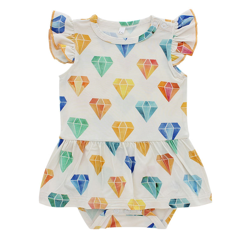 Costume en bambou pour bébé, Texture Super douce, vêtements à volants, sans manches, ensembles barboteuse pour bébé, saison d'été, offre spéciale