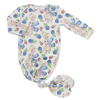 Ensembles de vêtements de nuit 4 pièces pour nouveau-né, pyjama toutes saisons, avec chapeau, mitaines et couverture, ensembles cadeaux pour bébé