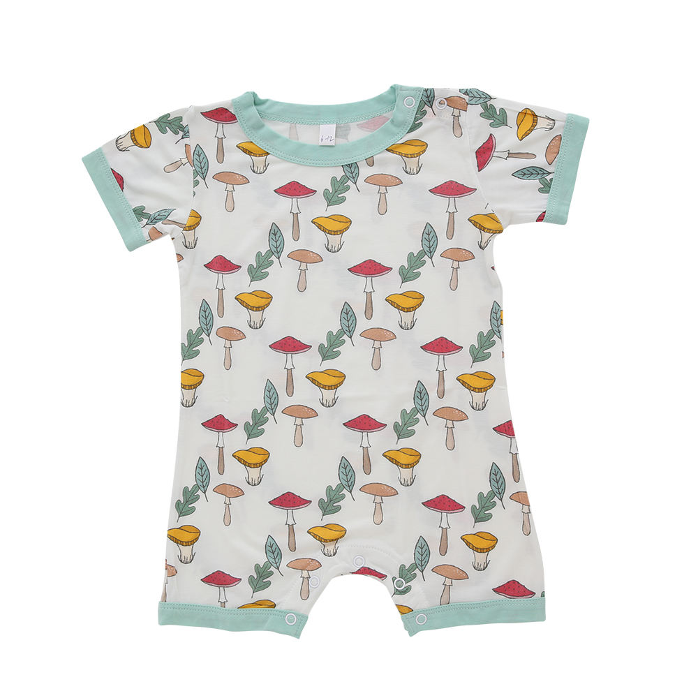Barboteuse d'été en coton et bambou de Style classique, vêtements pour nourrissons, manches courtes, bretelles, jolis vêtements pour bébés, vente en gros