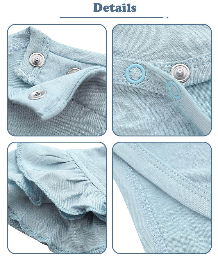 100% coton tricoté impression personnalisée OEM couleur unie pétale sans manches été bébé combinaison bébé fille barboteuse