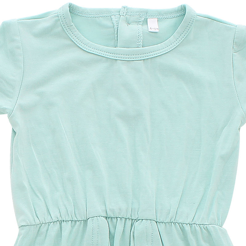 Vente en gros 0-24 mois bébé robe vêtements de fête décontractés belle robe de bébé automne manches courtes couleur unie mode bébé fille jupe