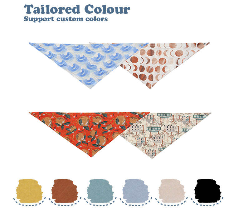 Bavoirs pour bébés 100% coton, direct d'usine, mignons, personnalisés, vente chaude, faciles à nettoyer, tablier mignon, bavoirs triangulaires pour bébés