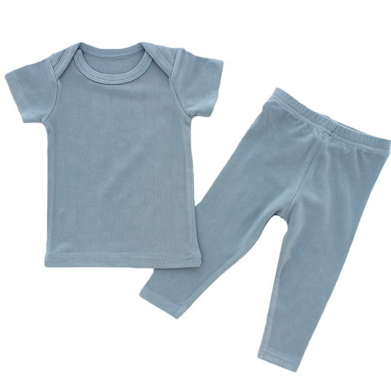 Ensemble de costumes à manches longues, pyjama en coton et bambou doux pour bébé, vêtements unisexes pour enfants, vêtements décontractés écologiques, 2 pièces