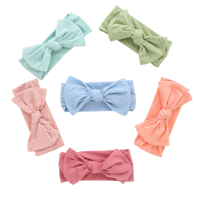 Douche visage décoré bébé filles bandeau haute qualité bambou tissu doux couleur unie foulard OEM gros bandeau