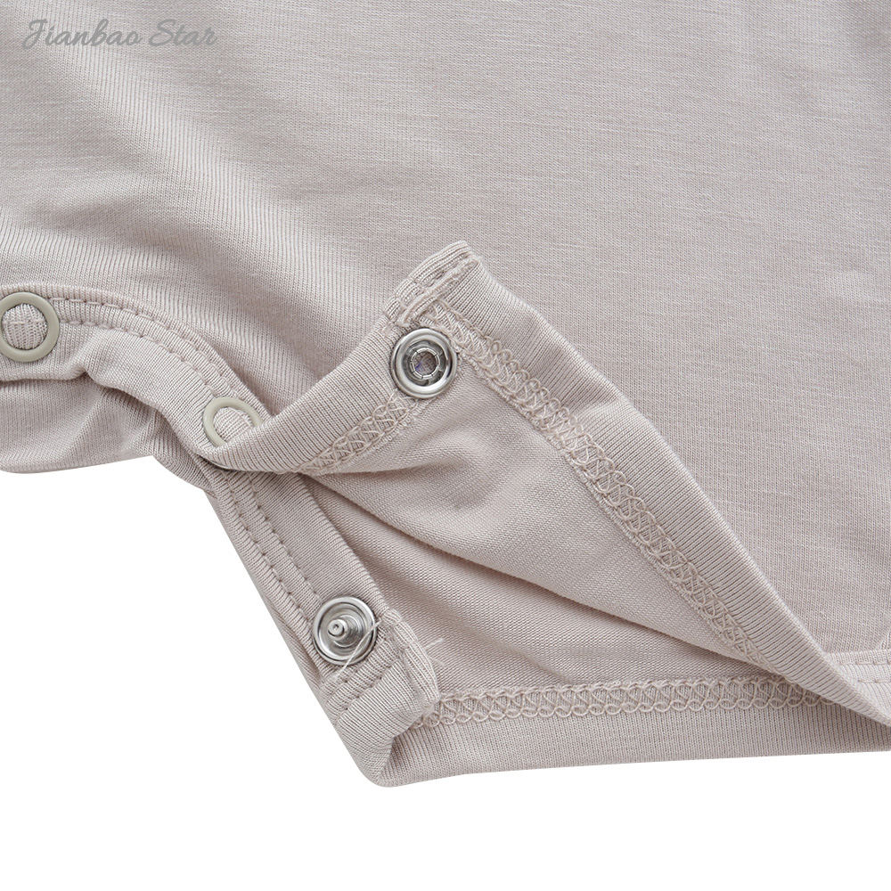 Vêtements pour nouveau-né, couleur unie, bambou, Spandex, coton, barboteuse d'été à manches courtes, vêtements de nuit unisexes, personnalisés, OEM accepté