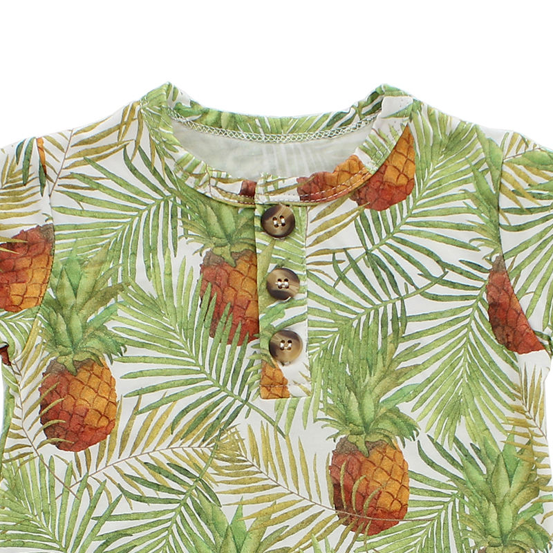 Viscose de bambou tricotée Extra douce, vêtements de plage légers d'été, Style manches courtes, costume unisexe pour bébé, ensemble barboteuse pour bébé