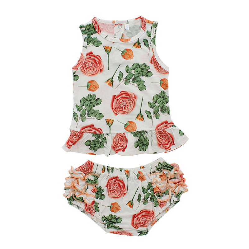Ensemble pyjama pour bébé, sans manches, vêtements de nuit, bambou, Spandex, coton, unisexe, vêtements d'été deux pièces, direct d'usine