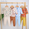 Pyjama à manches longues pour bébé, ensemble deux pièces unisexe en coton et bambou, vêtements de nuit, vente en gros, à la mode, automne