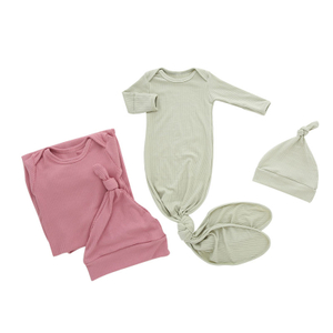 Haute qualité nouveautés personnalisé couleur unie rayures verticales en gros 100% coton nouveau-né bébé unisexe coffret cadeau sac de couchage