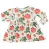 Ensemble de vêtements tricotés 100% coton pour filles, motif floral, hauts à manches longues et pantalons longs, 2 pièces, vêtements pour bébés