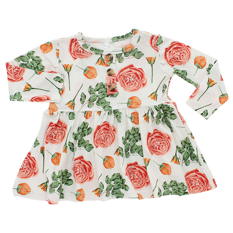 Ensemble de vêtements tricotés 100% coton pour filles, motif floral, hauts à manches longues et pantalons longs, 2 pièces, vêtements pour bébés