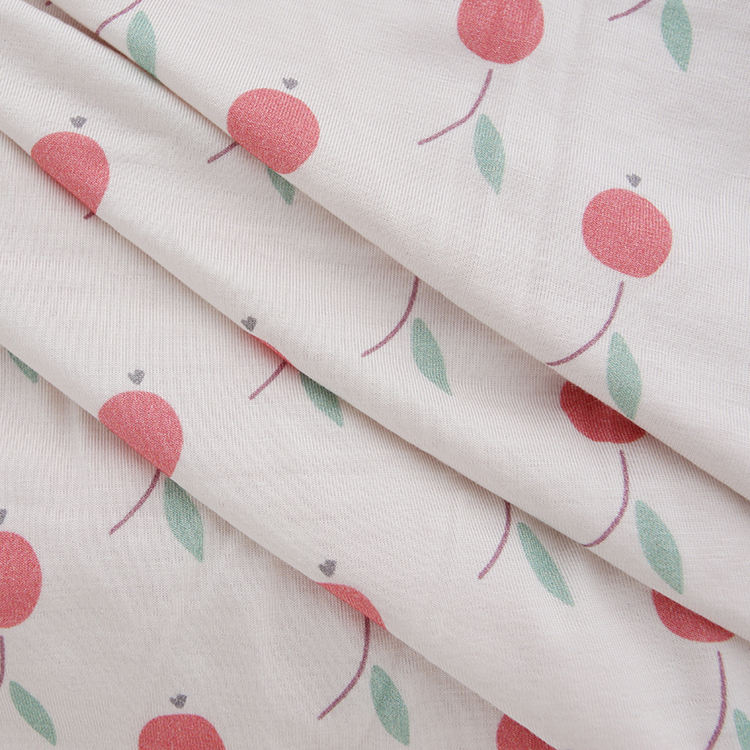 Couvertures à motif de cerise pour bébé en coton de bambou doux imprimé double face en gros personnalisé OEM accepté couverture de bébé de haute qualité