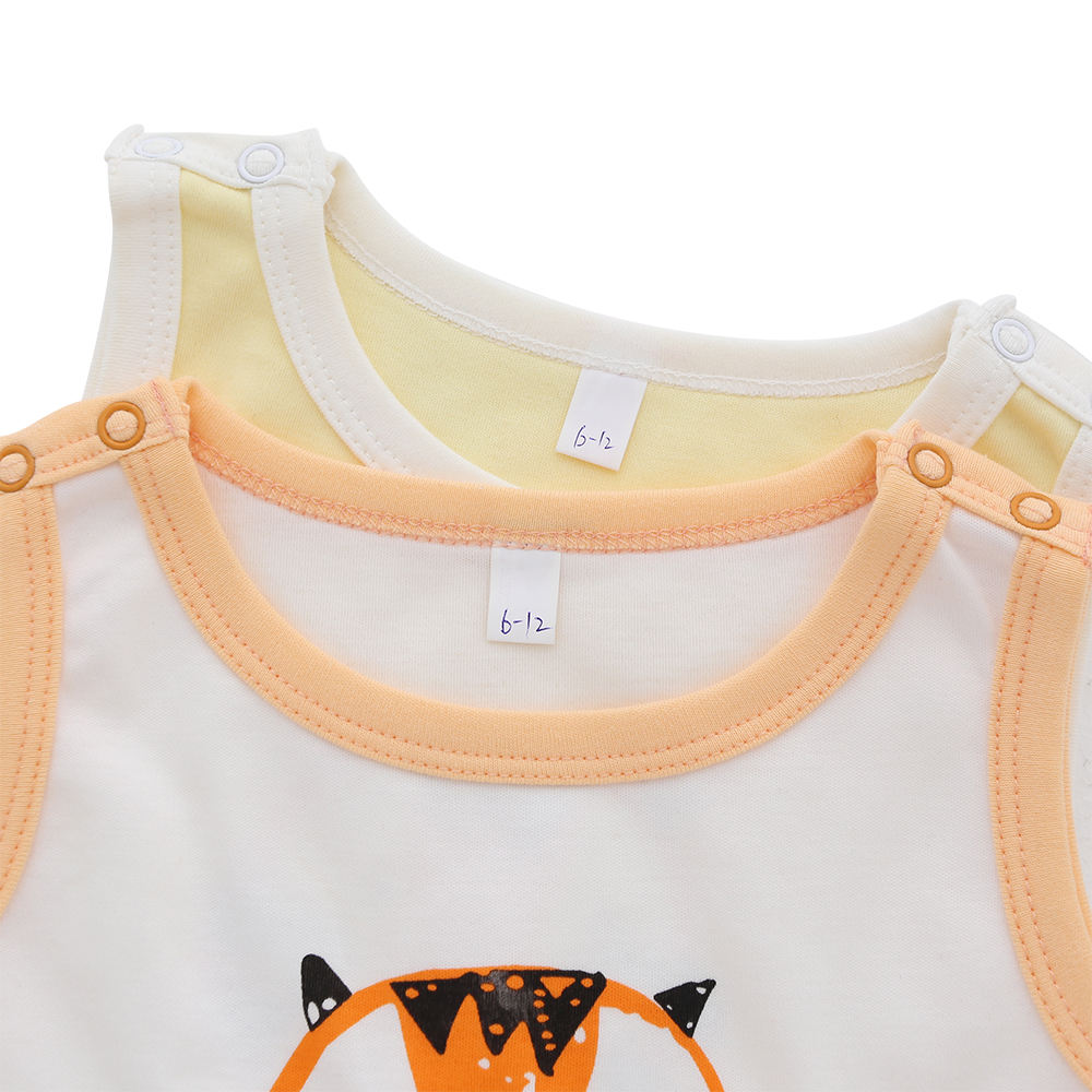 Barboteuse tricotée en coton de bambou pour bébé garçon, vêtements de printemps et d'été sans manches pour nourrissons, joli tigre, impression personnalisée, Direct usine