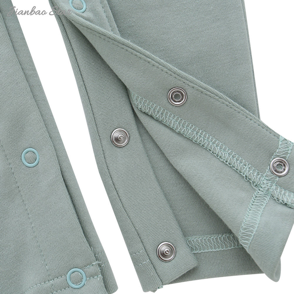 Usine offre spéciale nouveau Design populaire couleur personnalisée côté cravate patte à lacets à manches longues bébé barboteuses vêtements de bébé
