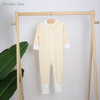 Barboteuse en tissu de coton de bambou Extra doux pour bébé, barboteuse à manches longues, fermeture éclair, Style bouton, ensemble de vêtements pour bébé, impression personnalisée, vêtements pour enfants