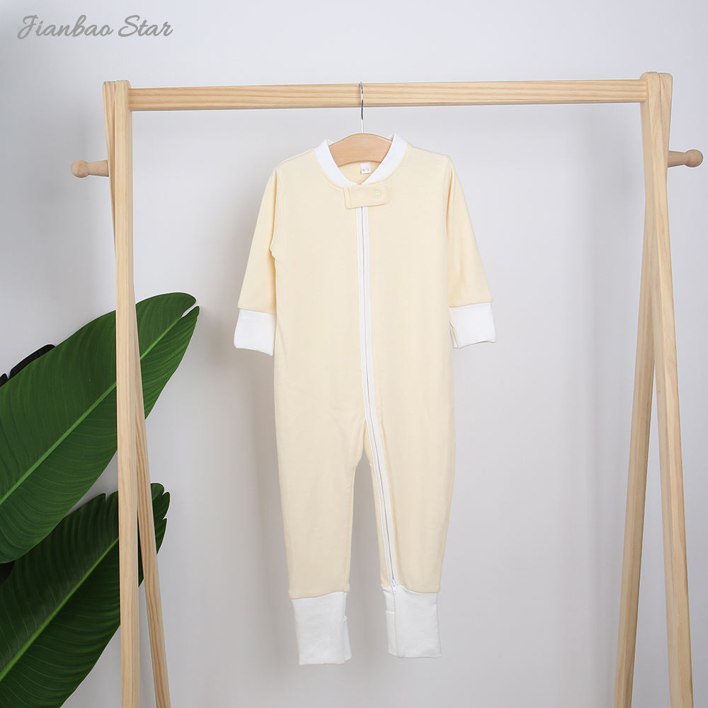 Barboteuse en tissu de coton de bambou Extra doux pour bébé, barboteuse à manches longues, fermeture éclair, Style bouton, ensemble de vêtements pour bébé, impression personnalisée, vêtements pour enfants