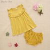 Ensemble robe à volants pour bébé, nouvelle version, avec sous-vêtements, vêtements d'été pour filles, ensemble de vêtements sortants en bambou, Spandex et coton
