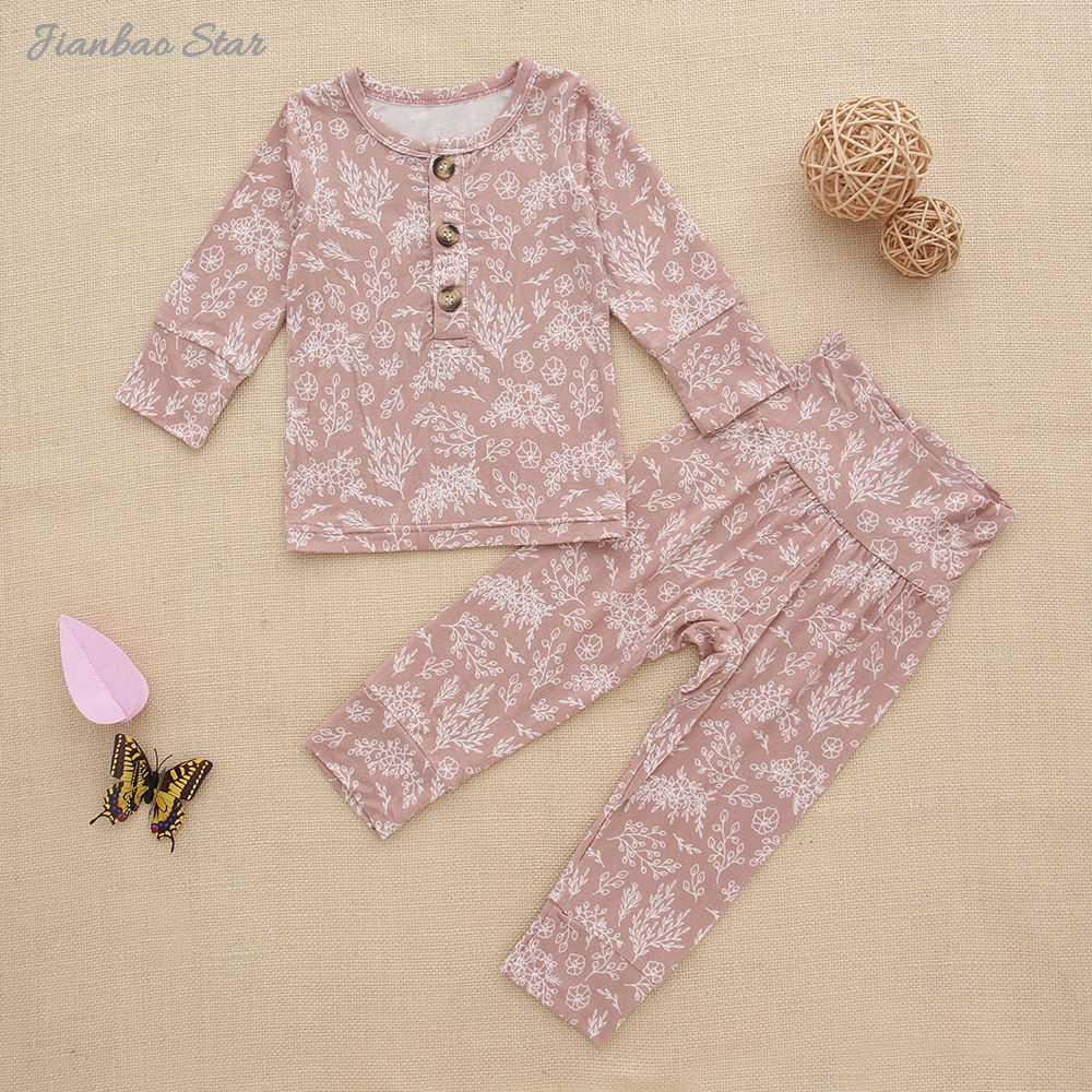 Nouveau gros bébé pyjamas ensemble à manches longues vêtements de nuit bambou Viscose Spandex coton unisexe automne hiver deux pièces vêtements