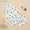 Ensemble de vêtements d'été doux unisexe pour enfants, pyjama sans manches tricoté pour nourrissons, 2 pièces, vente en gros, offre spéciale