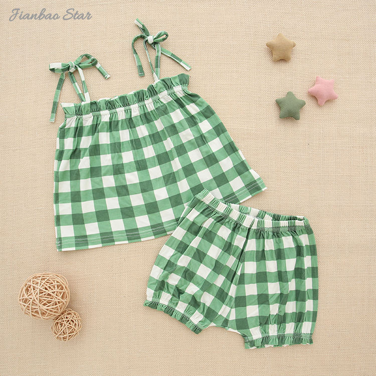 Ensembles de pyjamas pour nouveau-né, quantité OEM, hauts tricotés d'été pour filles, ensembles de vêtements 2 pièces pour bébé