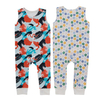 Vêtements de Style classique pour bébé, motif de couleur personnalisé, ensemble barboteuse d'été sans manches avec boutons à bretelles, pour fille et garçon