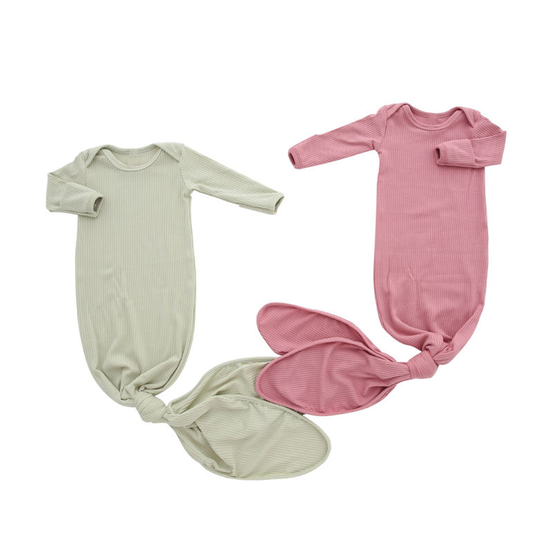 Sac de couchage unisexe en bambou côtelé pour nouveau-né, avec joli chapeau, sac de couchage confortable pour bébé, vêtements de nuit