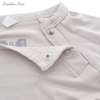 Barboteuse unisexe à manches longues pour bébé, nouvel arrivage, haute qualité, couleur unie, bouton en bambou, personnalisé