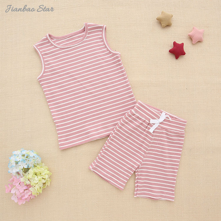 Ensemble de vêtements pour bébé, vente en gros, short d'été, gilet, ensemble de vêtements pour nouveau-né fille et garçon, couleur unie, vêtements pour bébé