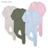 Ensemble barboteuse bébé unisexe bambou tricoté pieds vêtements de nuit couleur unie Super doux bébé barboteuses vêtements