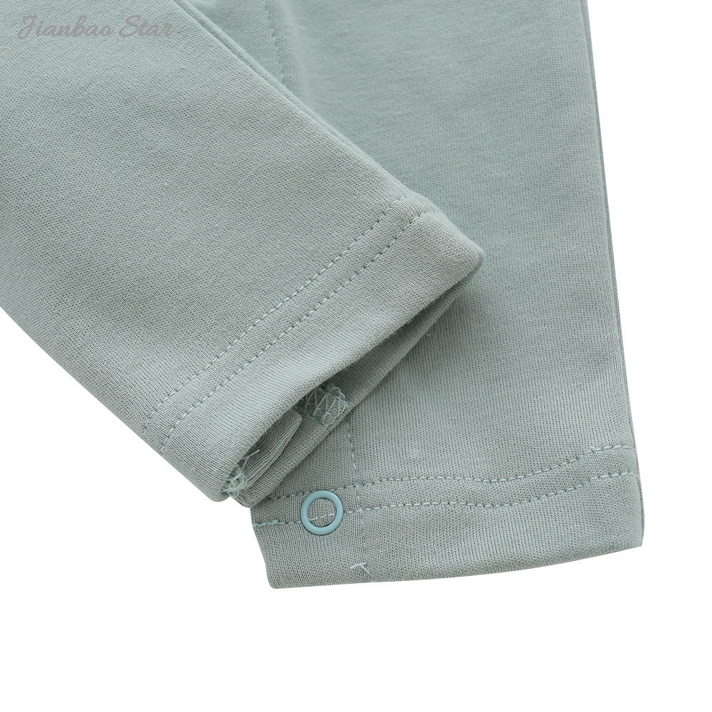 Usine offre spéciale nouveau Design populaire couleur personnalisée côté cravate patte à lacets à manches longues bébé barboteuses vêtements de bébé