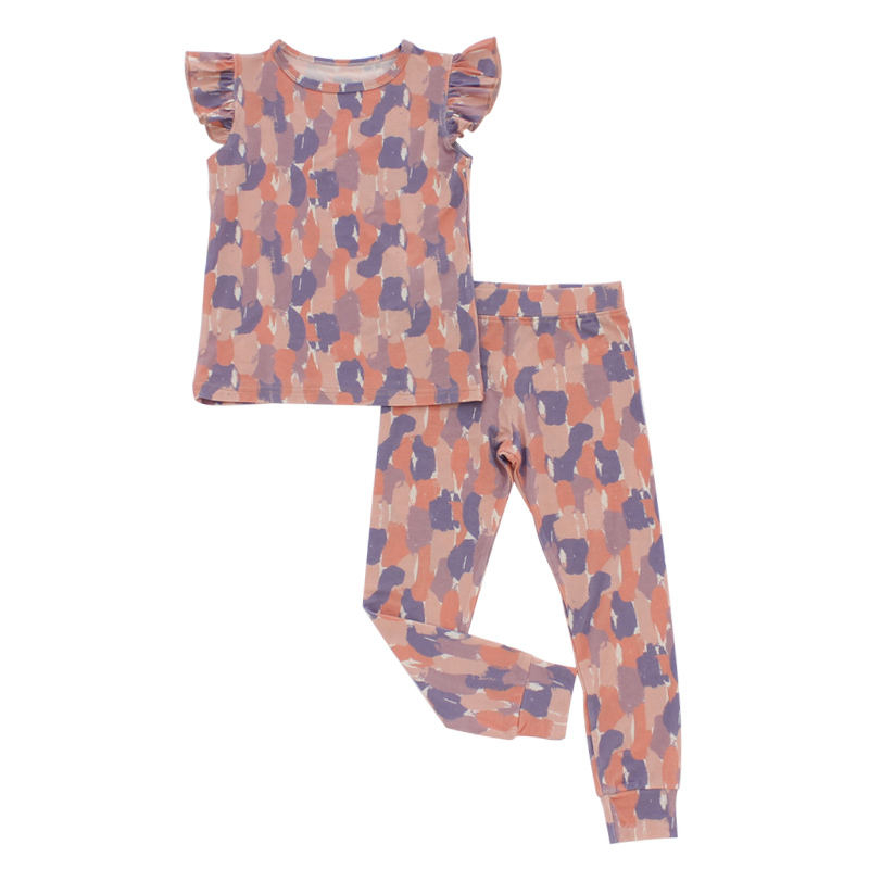 Vêtements d'été pour bébés filles, ensemble 2 pièces à volants doux, hauts sans manche et pantalons longs, pour enfants en bas âge