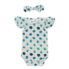 Ensemble de vêtements pour bébés filles, barboteuse à manches courtes à volants, OEM, costumes d'été décontractés pour enfants avec joli bandeau