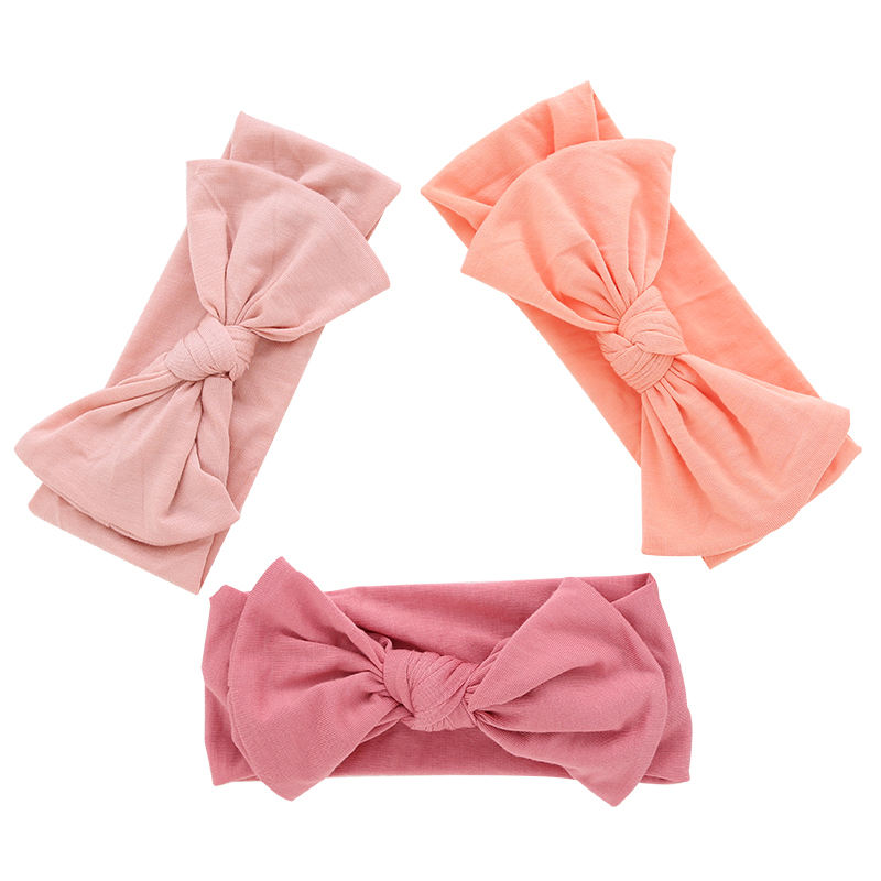 Bandeau pour bébés filles, tissu en bambou de haute qualité, écharpe de tête de couleur unie, décoration faciale de douche OEM, vente en gros