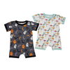 Vente en gros de vêtements pour bébés nouveau-nés Halloween, style imprimé personnalisé, barboteuse d'été à manches courtes pour bébé, tissu 95% bambou et 5% élasthanne