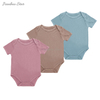 Top qualité 100% coton tricoté personnalisé confortable nouveau-né bébé boutons à manches courtes bébé vêtements barboteuse