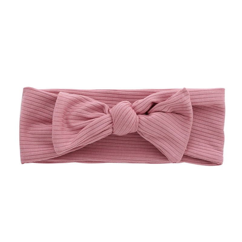 Bandeau de tête en tissu côtelé pour bébés filles, tissu en bambou doux, couleur unie, écharpe de tête, décoration faciale de douche OEM, vente en gros
