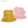 Enquêteur en gros, bébé bébé robe à manches longues Beau bébé robero ensemble d'automne couleur solide mode petite fille jupe