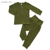 Ensemble de pyjama 2 pièces pour bébés et enfants, haut à manches longues et pantalons d'hiver, vêtements unisexes