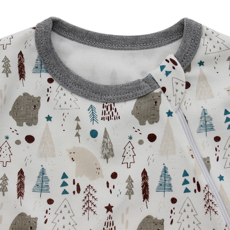 Sac de couchage pour bébé, vente en gros, manches longues, style fermeture éclair, vêtements de nuit pour nouveau-né, vêtements unisexes pour bébés filles et garçons, impression personnalisée