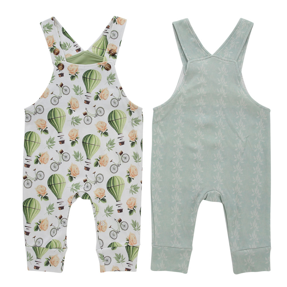 Coton de bambou coton biologique OEM imprimer bébé enfant en bas âge garçon et fille jarretelle bébé barboteuse bébé costume